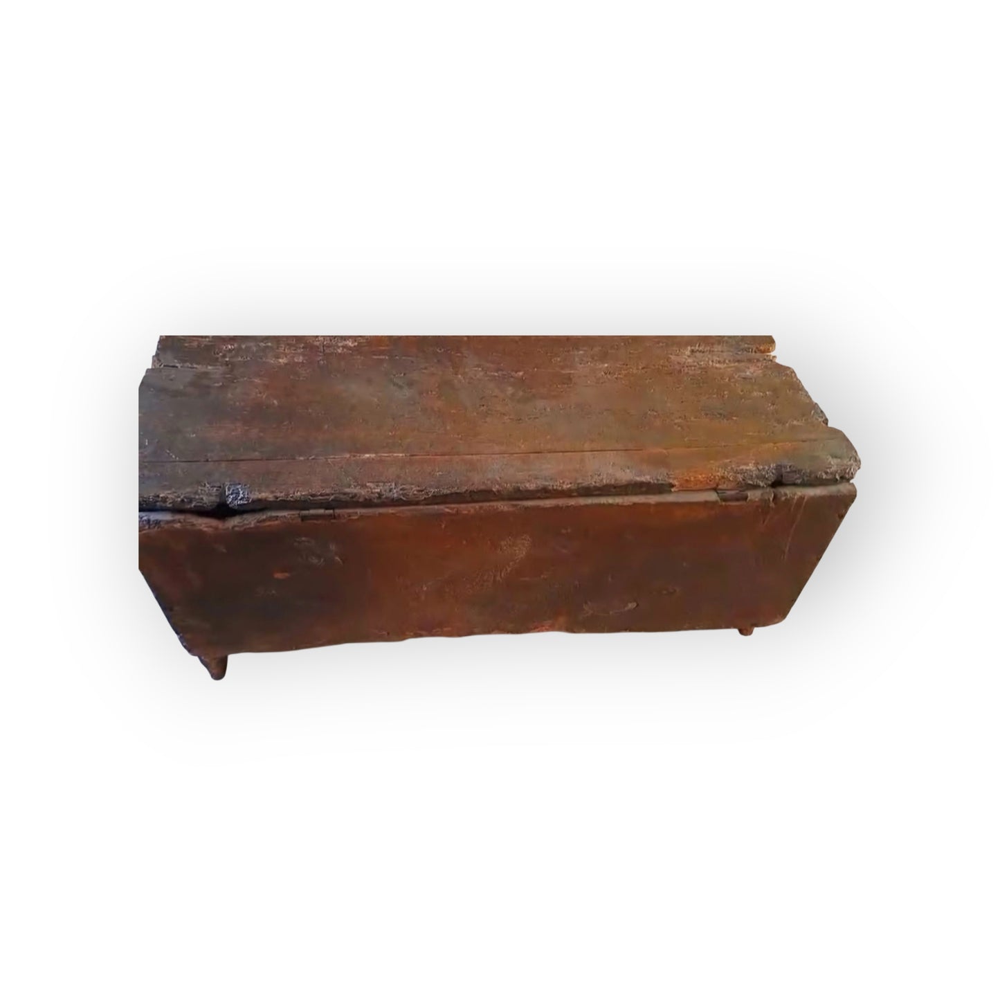 Late 17th-Century English Antique Oak Six-Plank Boarded Chest Dated "1695"
