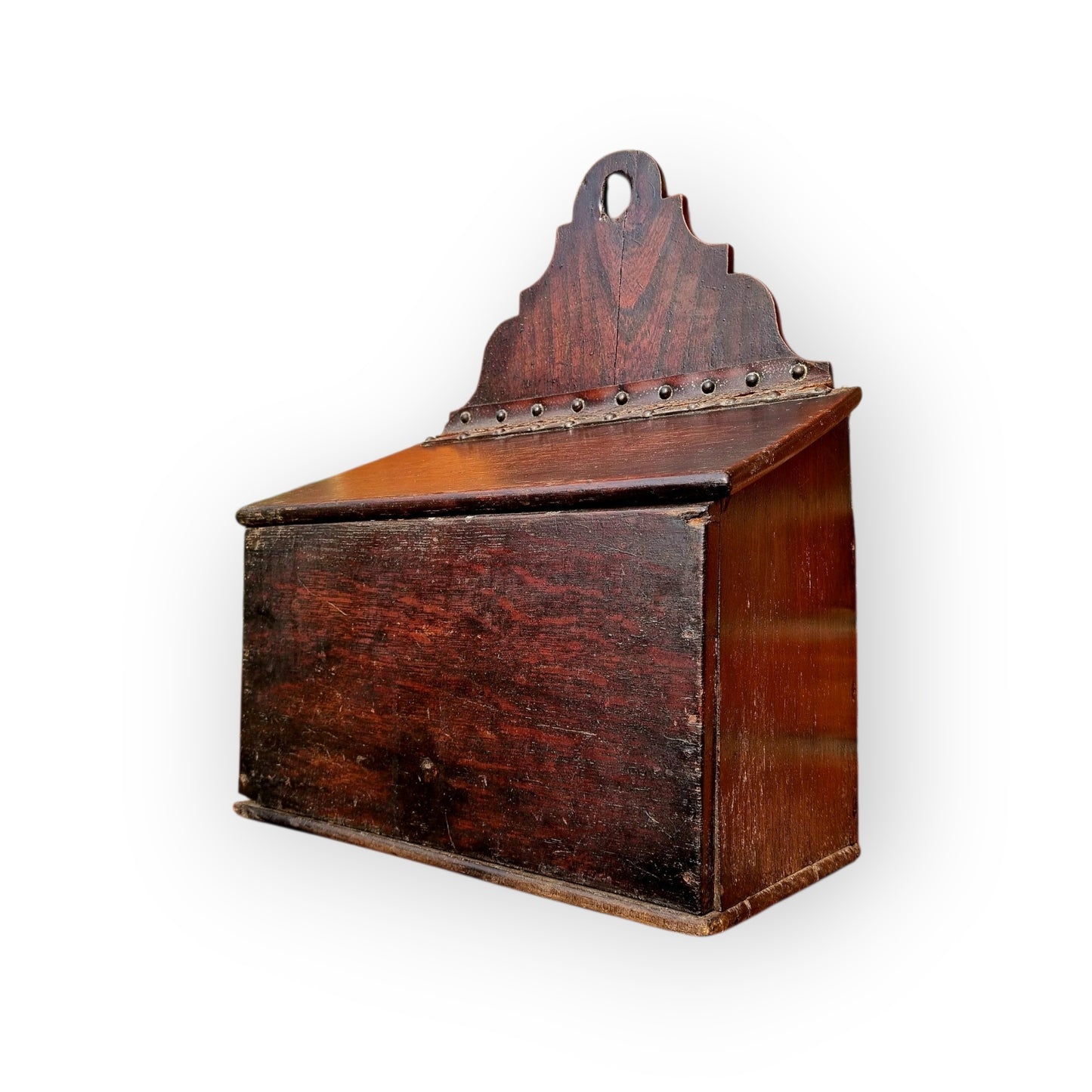 Large Late 18th-Century English Antique Oak Candlebox