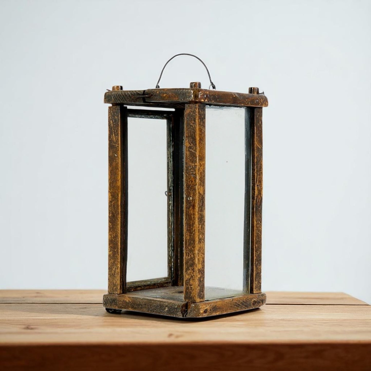 Early 18th-Century Primitive Antique Treen / Wooden Candle Lantern