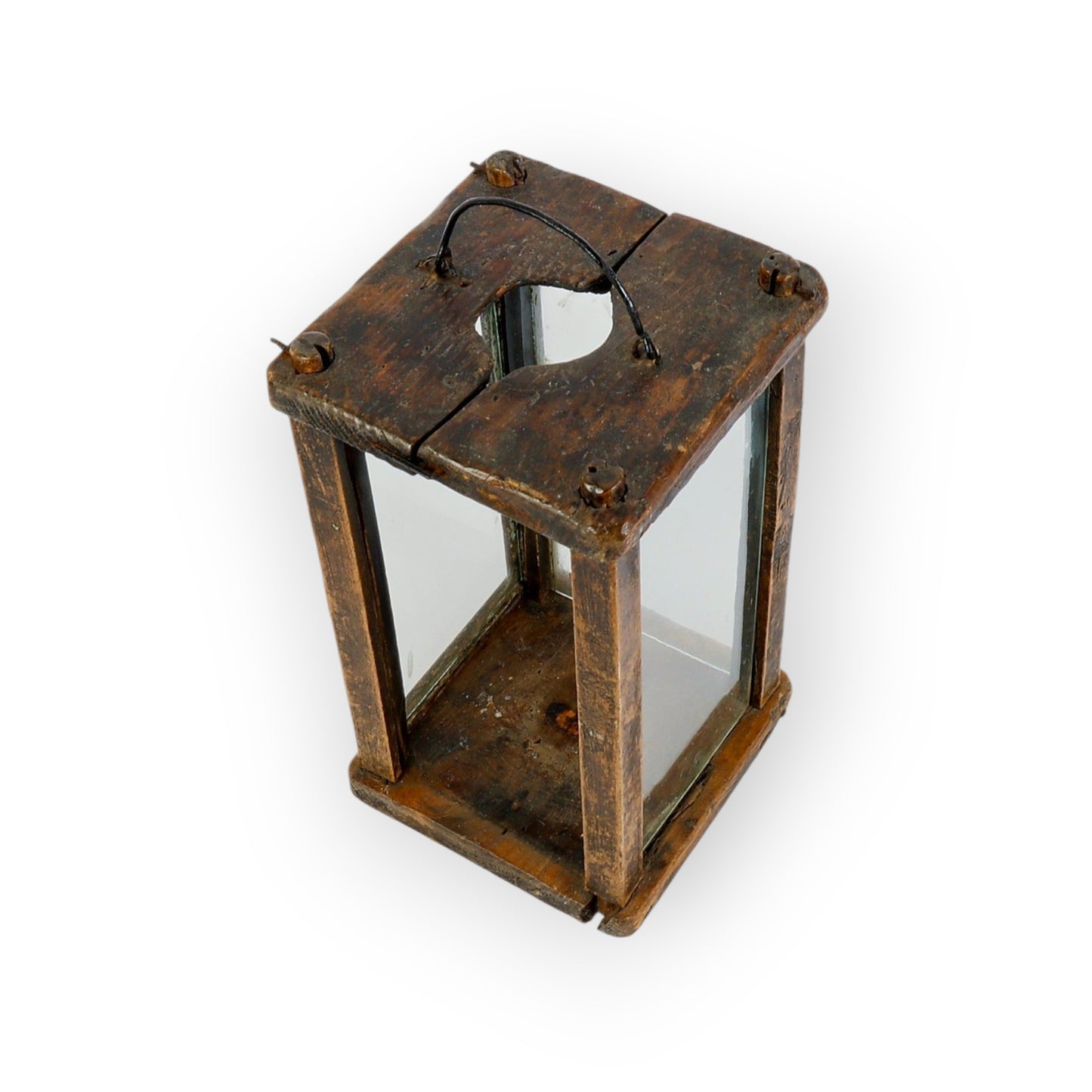 Early 18th-Century Primitive Antique Treen / Wooden Candle Lantern