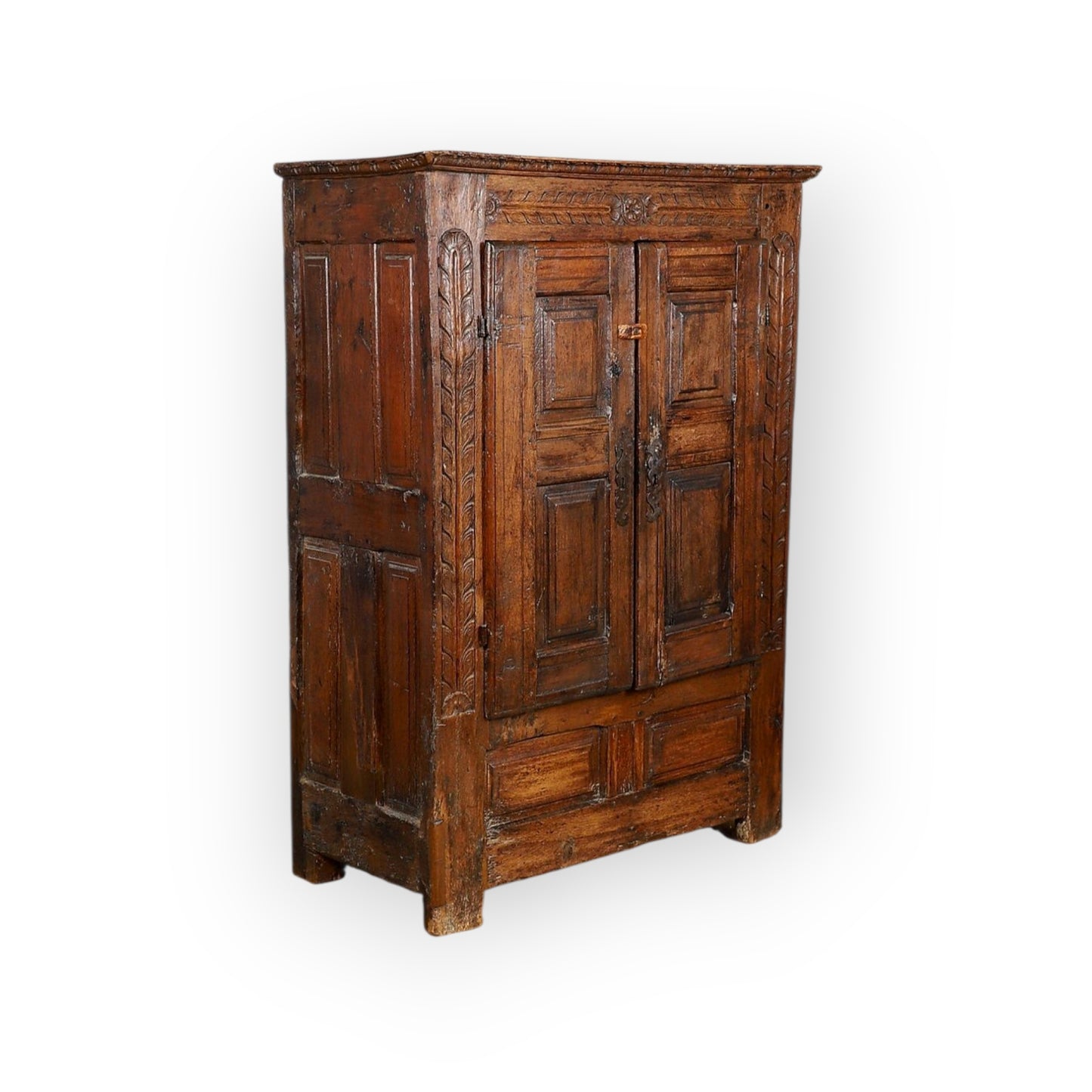 Late 17th Century Antique Oak Press Cupboard / Free Standing Cupboard Of Small Proportions