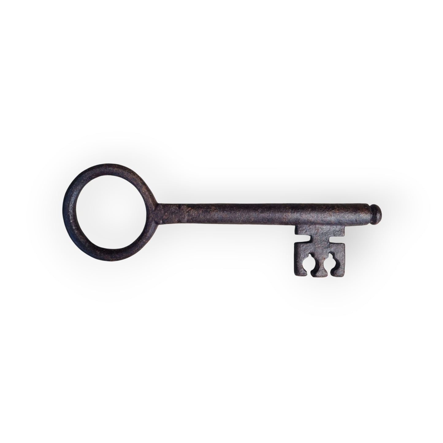 Large Early 18thC Antique Iron Skeleton Key / Door Key