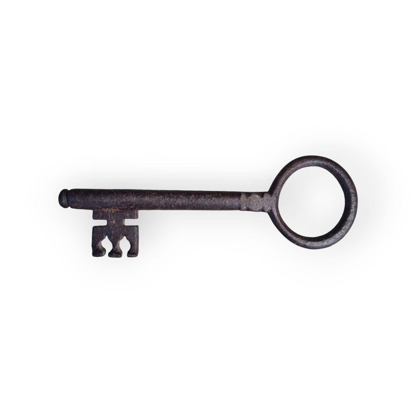 Large Early 18thC Antique Iron Skeleton Key / Door Key