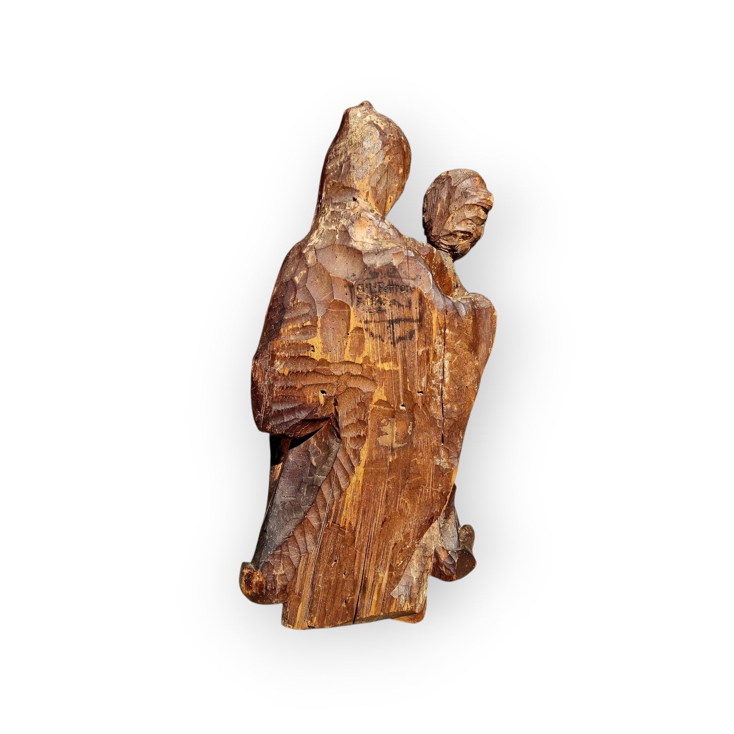 16th-Century Tyrolean Antique Carved Wooden Sculpture Of The Madonna & Child