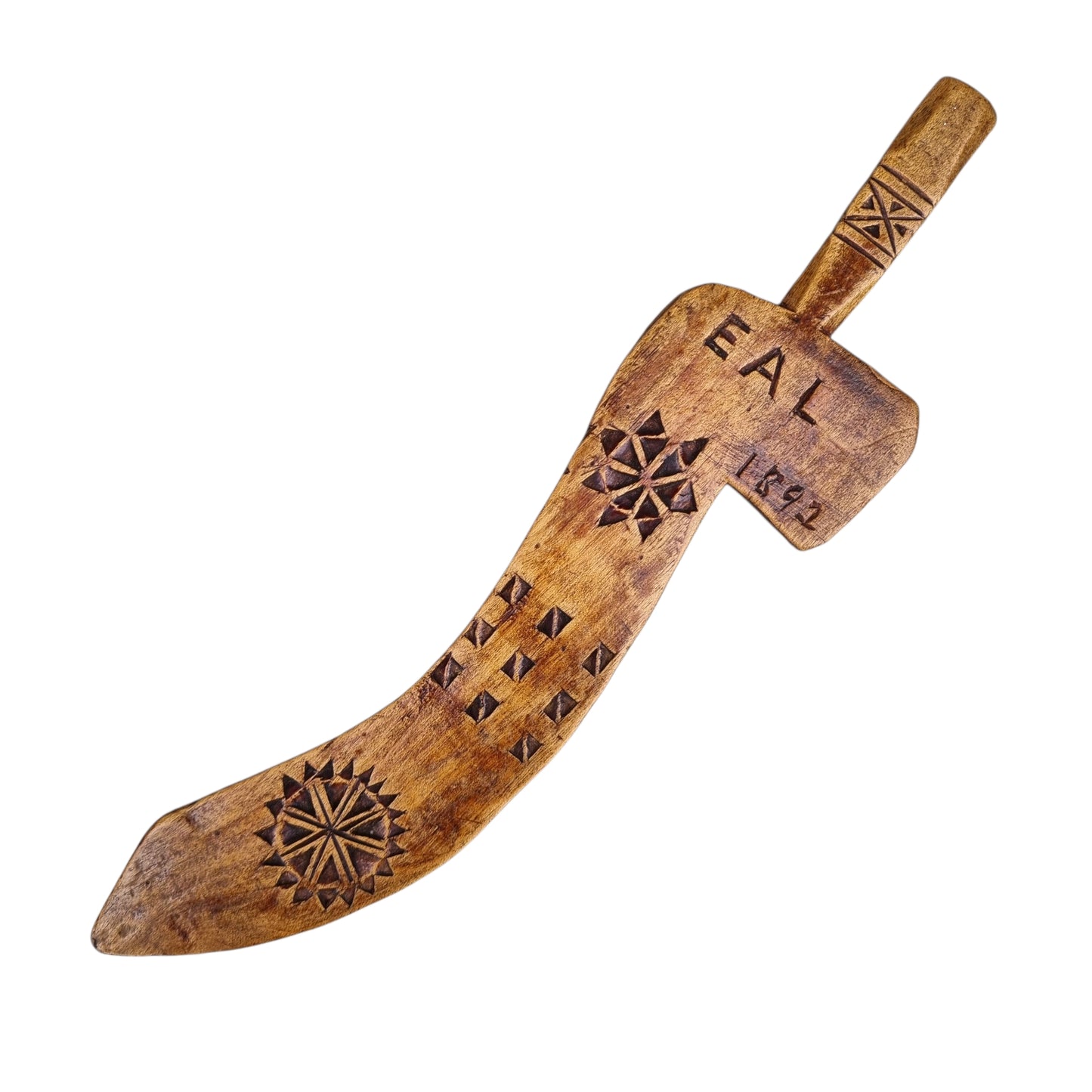 19th Century English Antique Treen "Goose Wing" Knitting Sheath