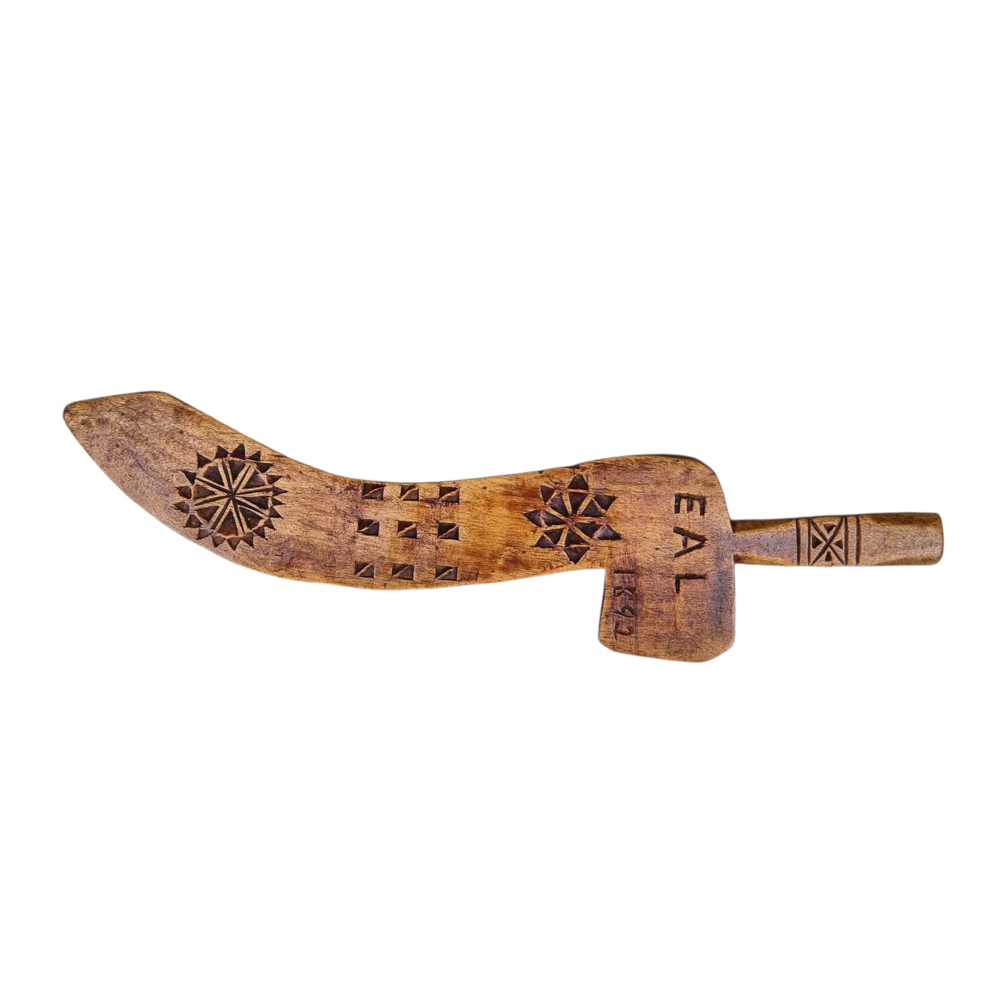 19th Century English Antique Treen "Goose Wing" Knitting Sheath
