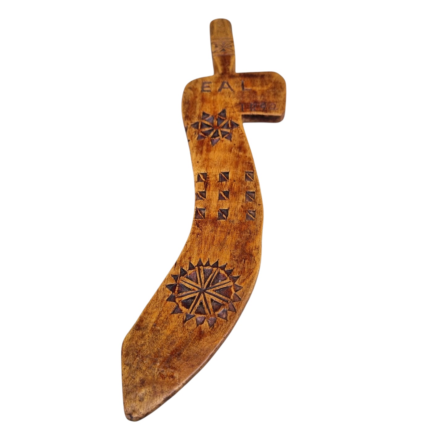 19th Century English Antique Treen "Goose Wing" Knitting Sheath