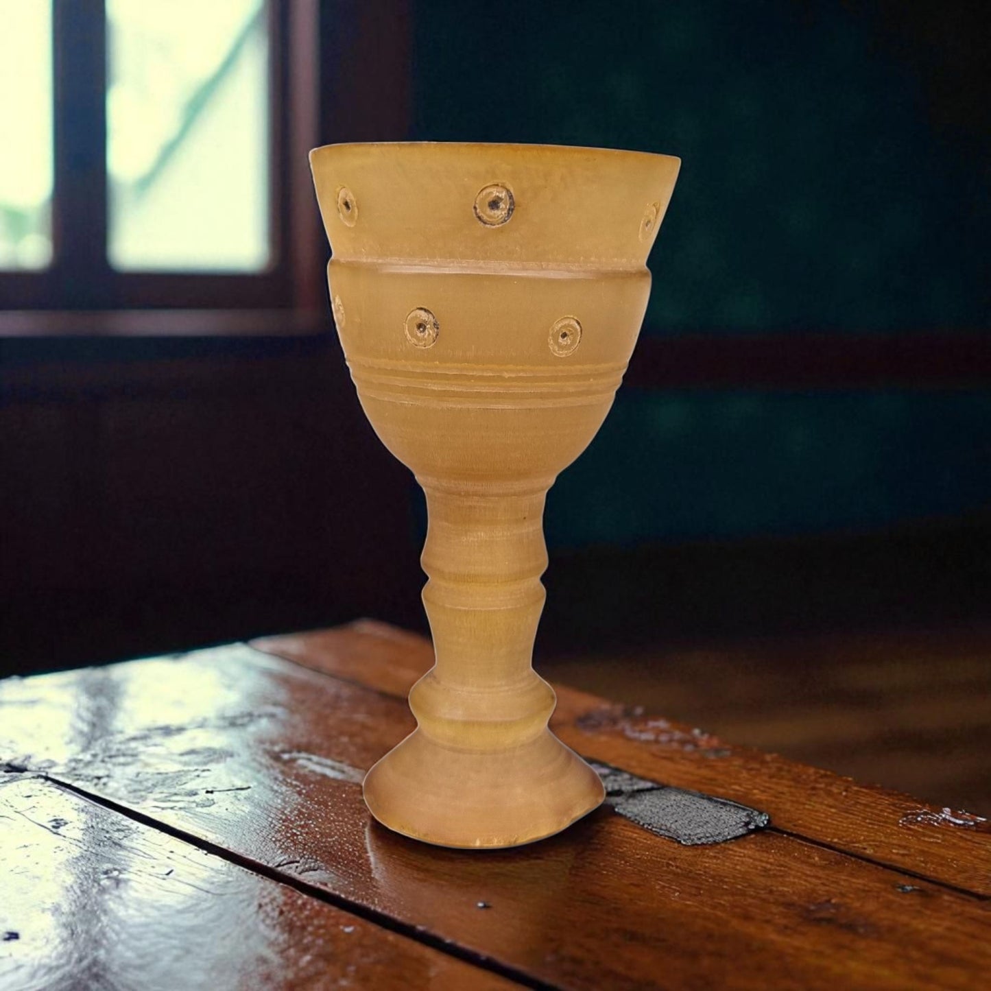 Small 17th Century Antique Horn Goblet