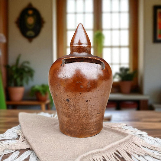 A Diminutive 19th-Century English Antique Stoneware Money Box / Piggy Bank