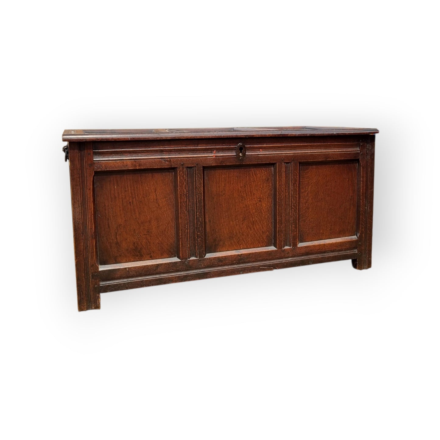 Late 17th-Century English Antique Joined Oak Coffer / Chest