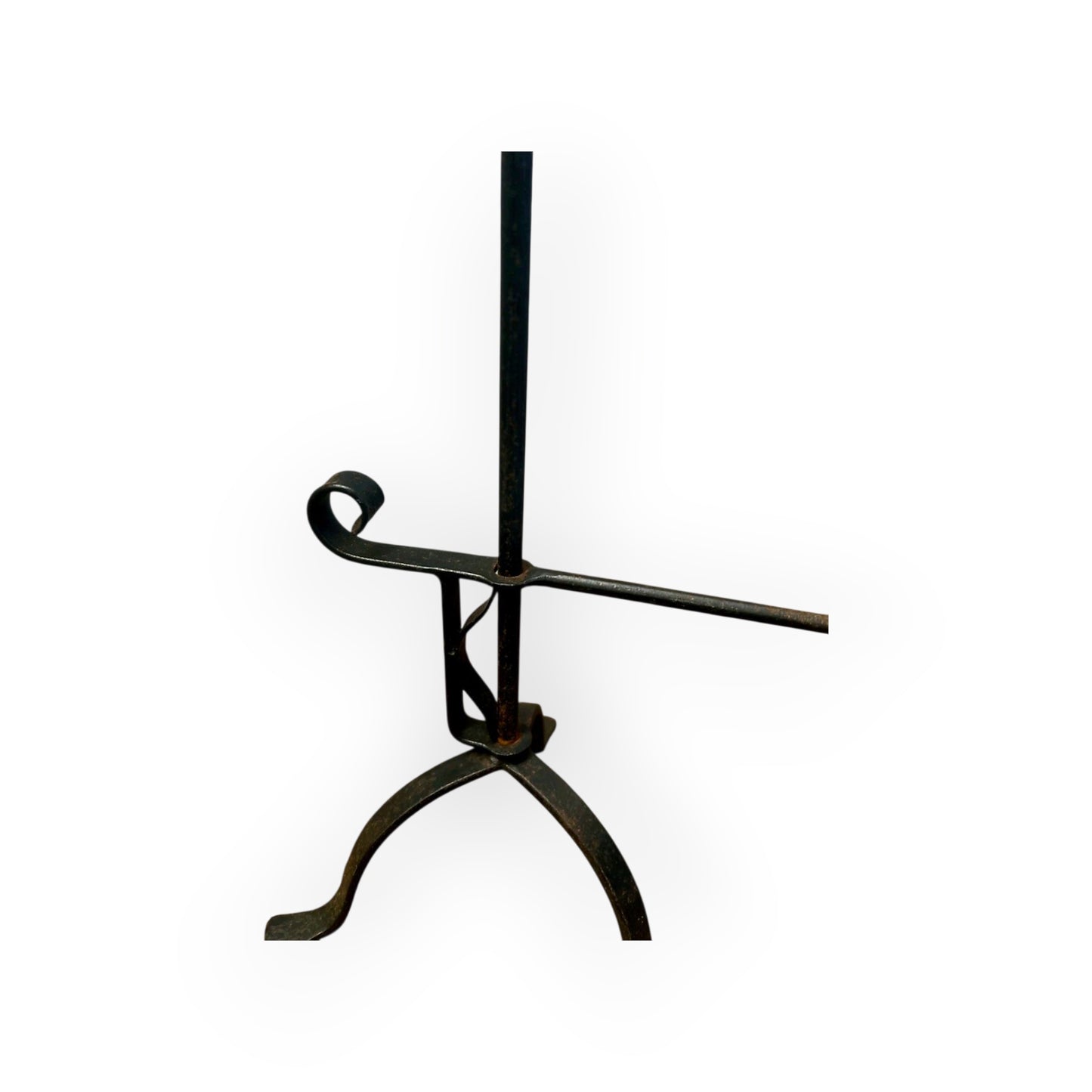 19th-Century English Antique Iron Adjustable Down-Hearth Toasting Fork / Lark Spit