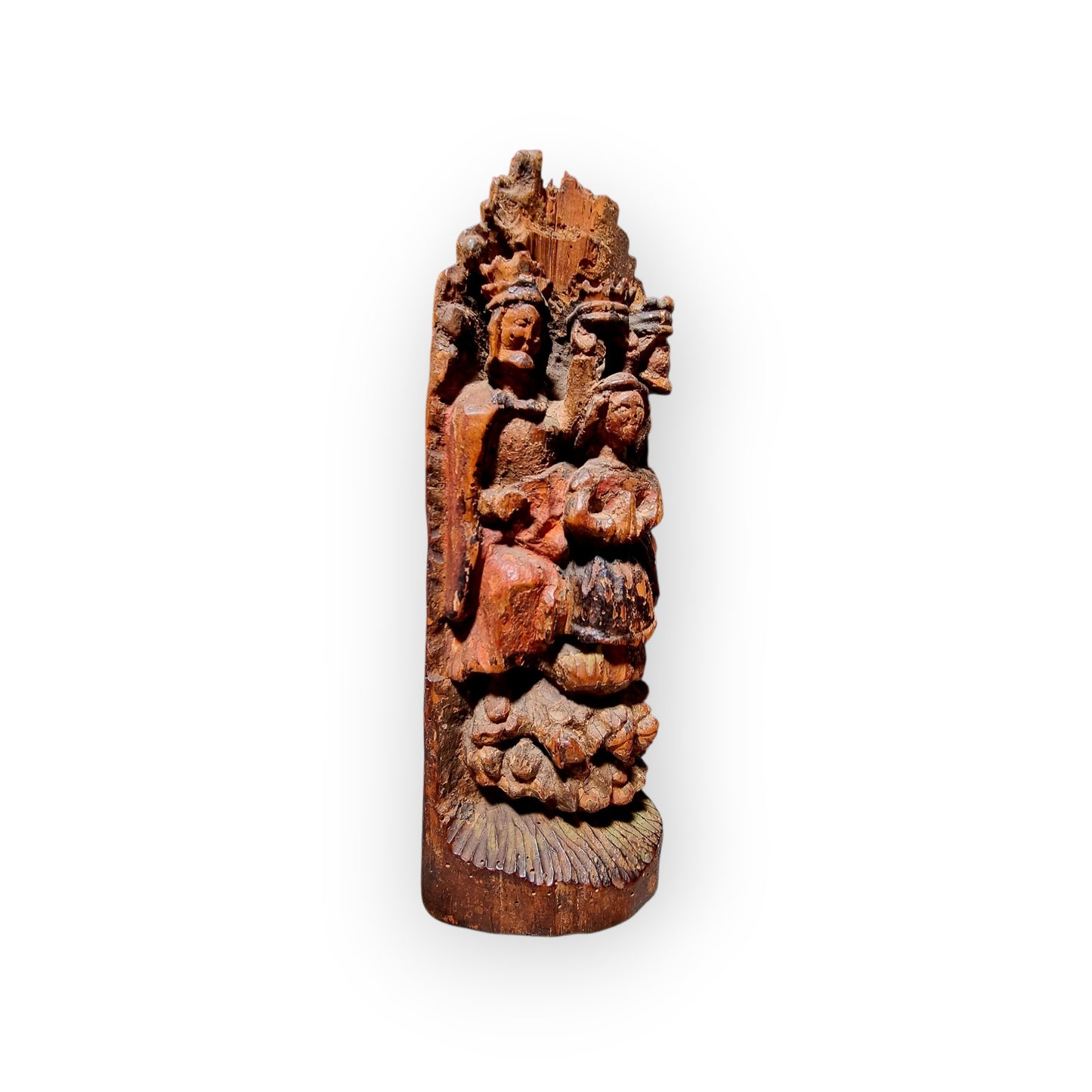 Early 16th-Century Antique Carved Wooden Panel Depicting The Crowning Of The Virgin, circa 1500