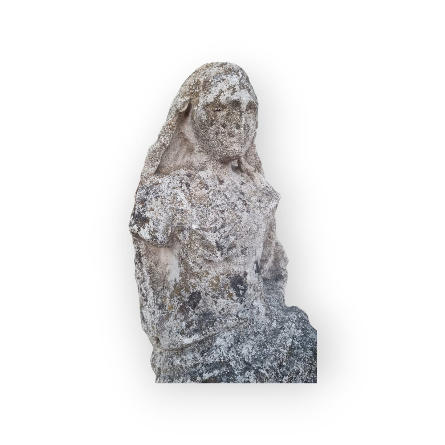 A 15th-Century Spanish Antique Carved Limestone Sculpture Of The Seated Virgin