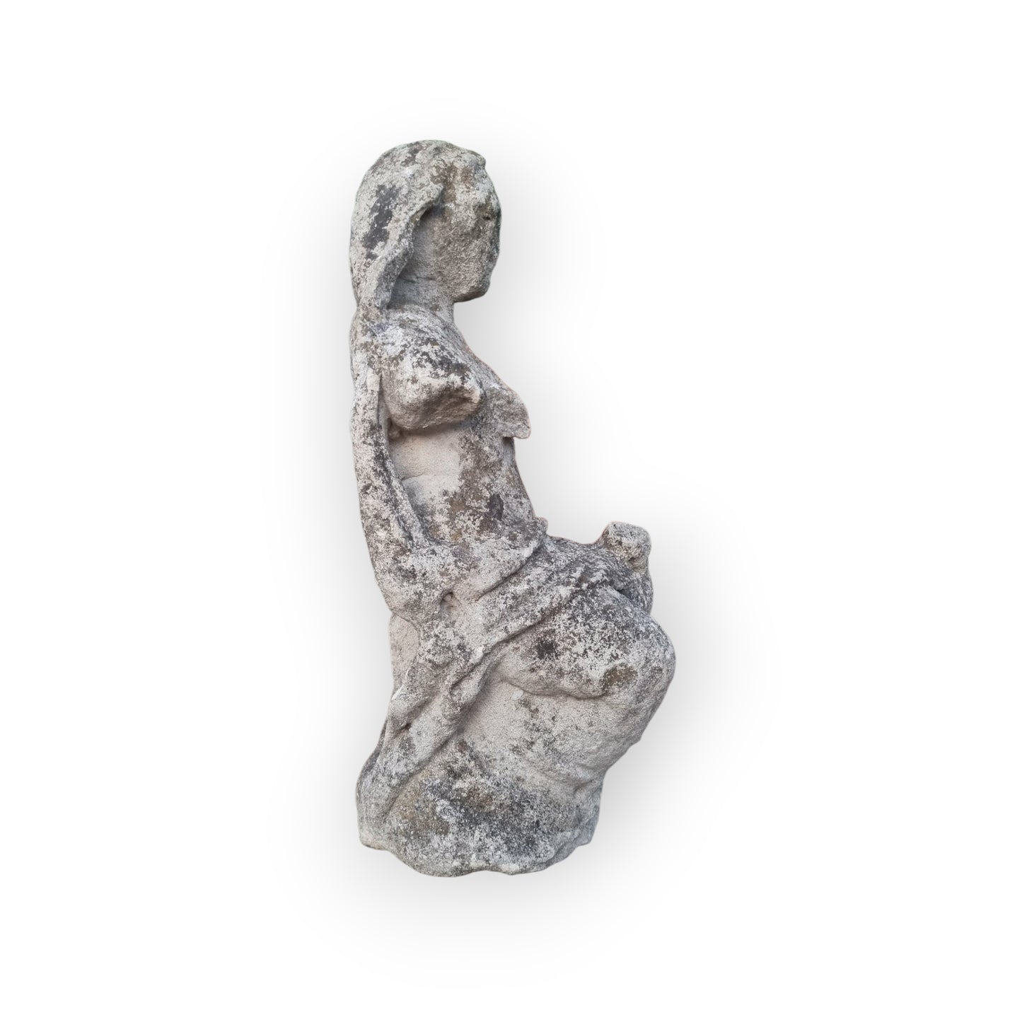 A 15th-Century Spanish Antique Carved Limestone Sculpture Of The Seated Virgin