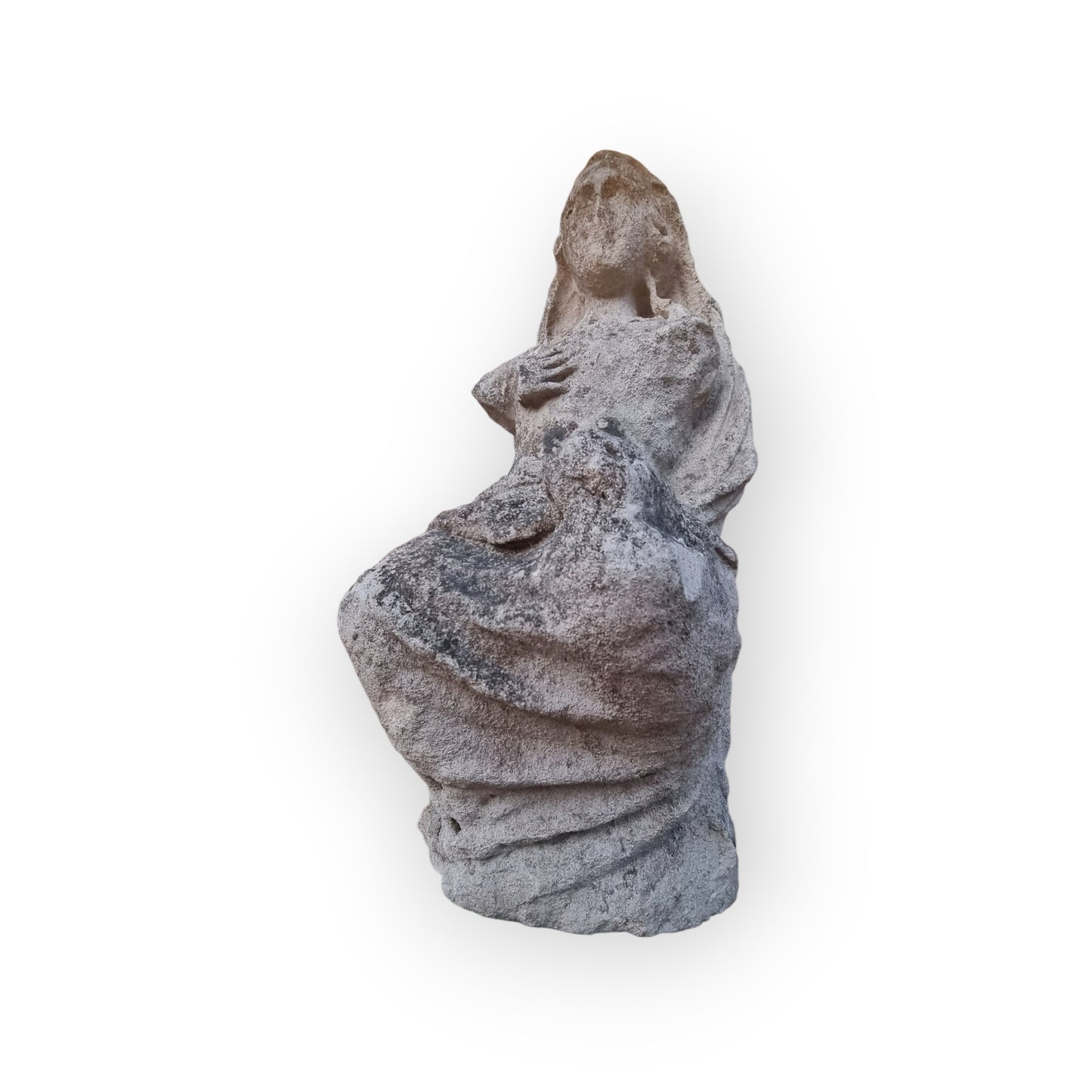 A 15th-Century Spanish Antique Carved Limestone Sculpture Of The Seated Virgin