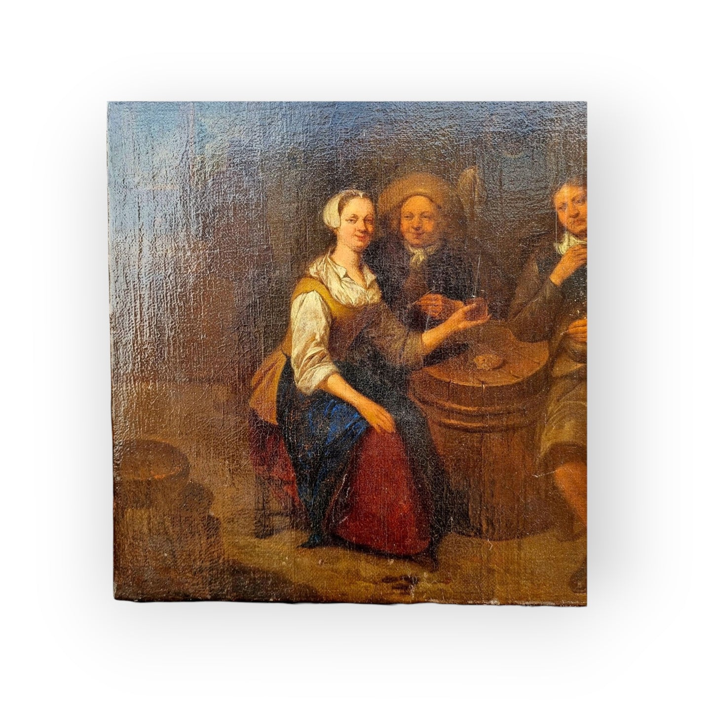 Attributed to Gillis Van Tilborg The Younger (1625-1678) - A 17th-Century Dutch School Antique Oil On Canvas Of An Interior Tavern Scene