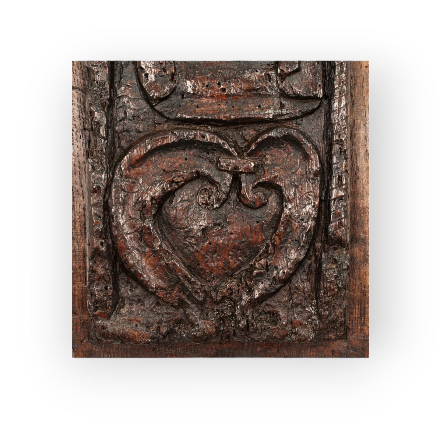 Late 15th-Century Antique Carved Oak Figural Panel Of A "Nobody", circa 1480-1500