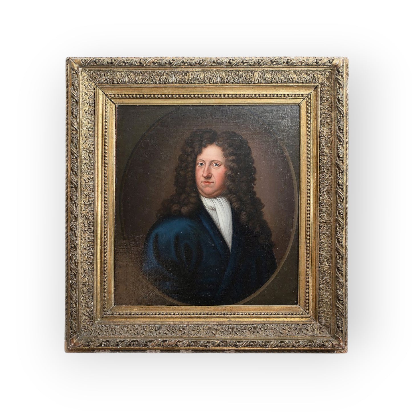 Large, Early, 18th-Century German School Antique Oil On Canvas Portrait Of A Bewigged Gentleman, Attributed To JOHANN PAUL LUDDEN, circa 1731