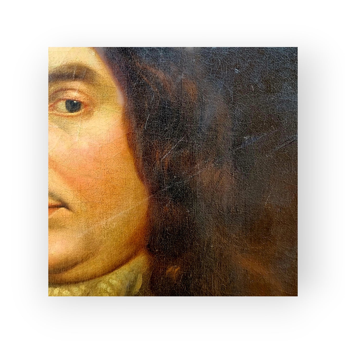 17th-Century English School Antique Oil On Canvas Portrait Of A Gentleman, circa 1690