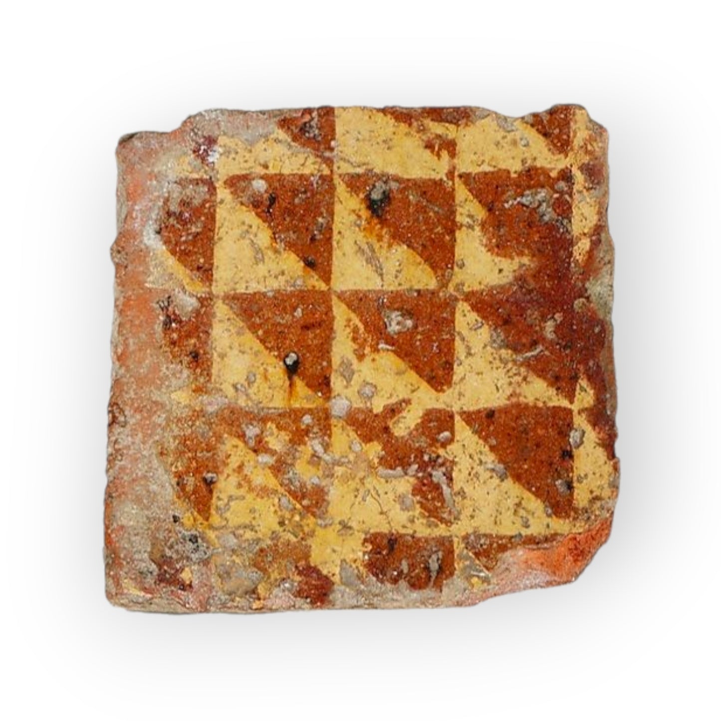 14th Century / Medieval Period English Antique Encaustic Floor Tile, 1 Of 3