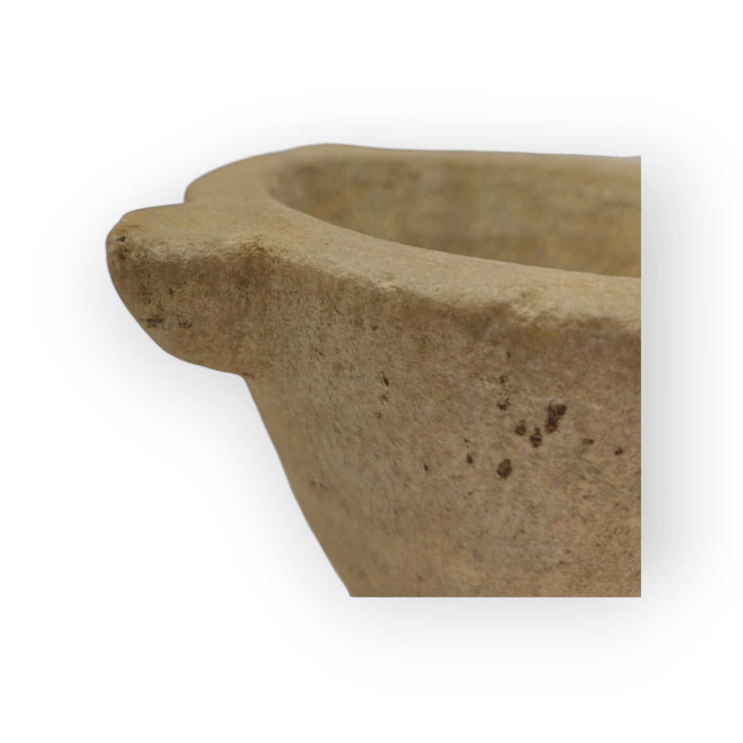 Early 17th-Century Antique Limestone Mortar & Associated Wooden Pestle