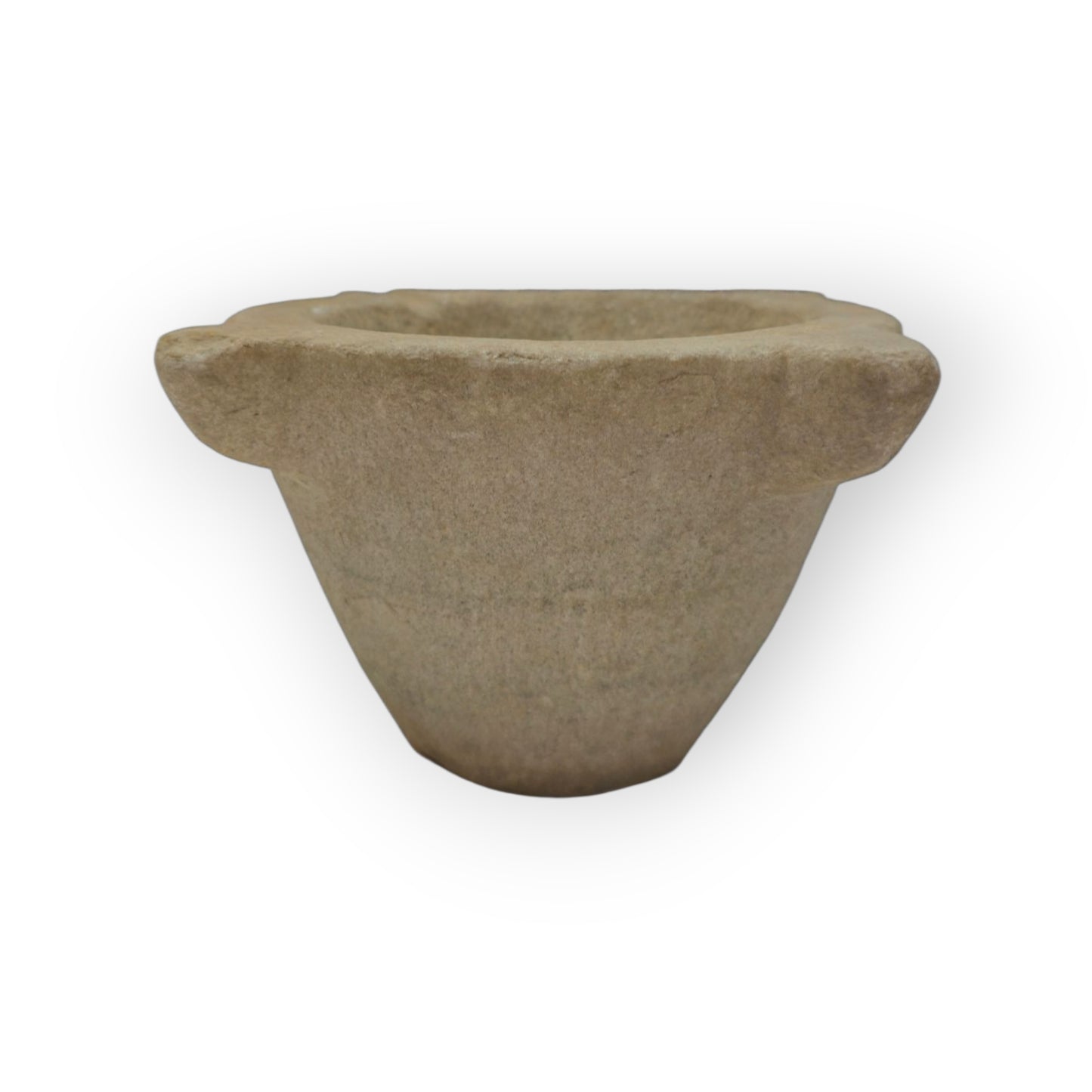 Early 17th-Century Antique Limestone Mortar & Associated Wooden Pestle