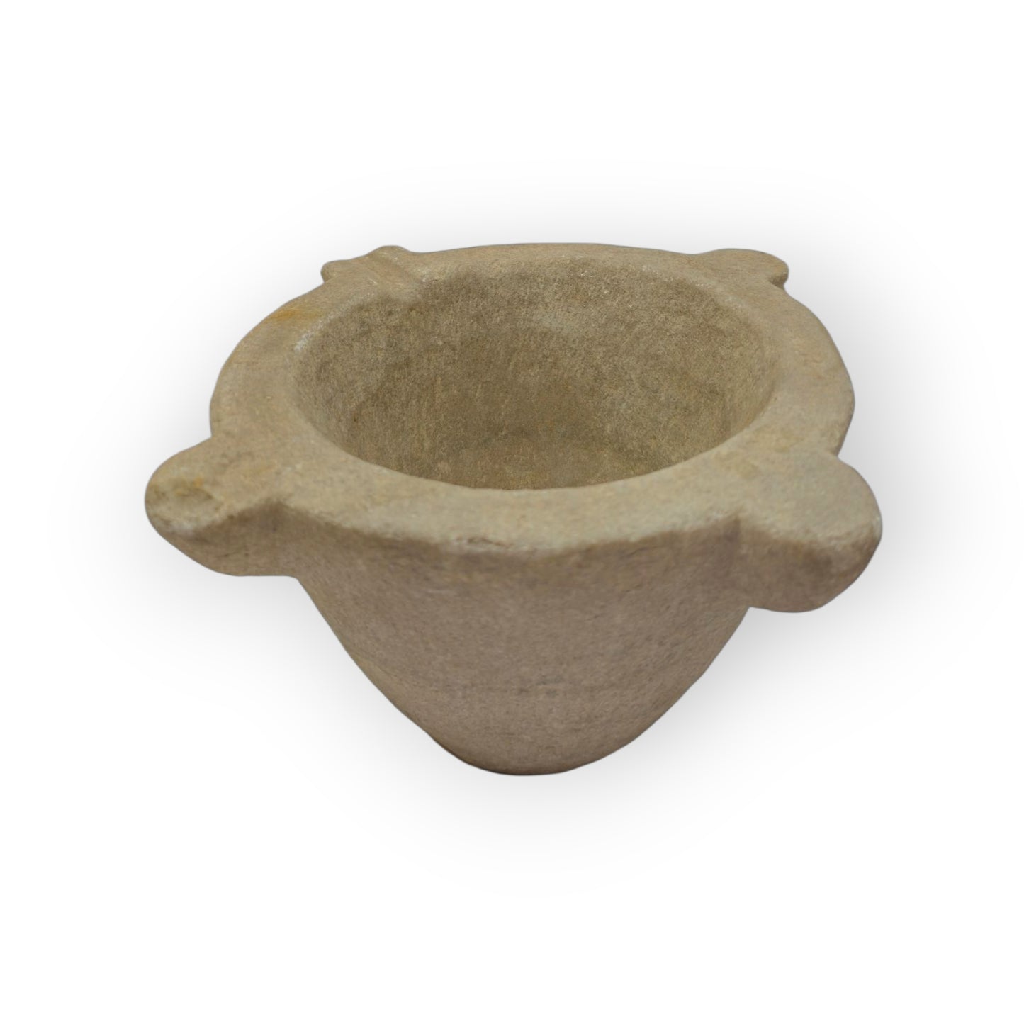 Early 17th-Century Antique Limestone Mortar & Associated Wooden Pestle