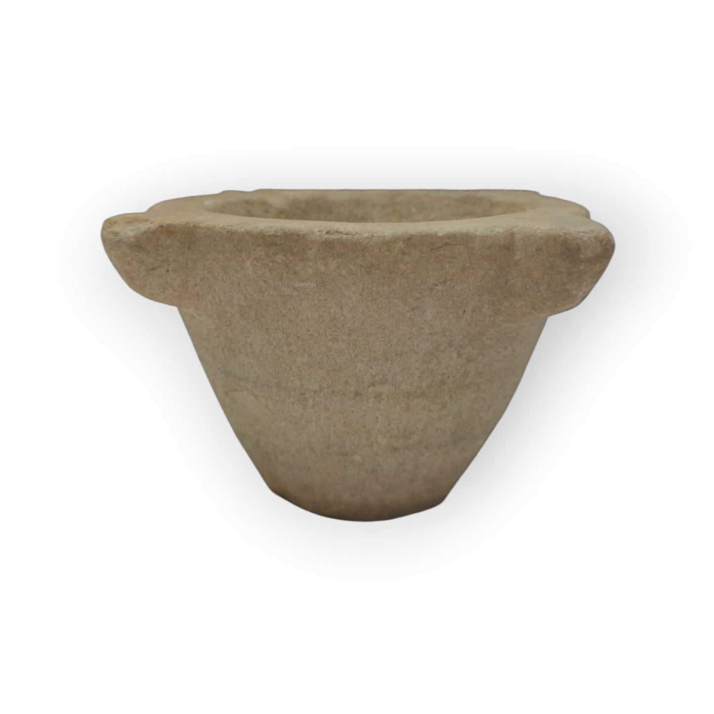 Early 17th-Century Antique Limestone Mortar & Associated Wooden Pestle
