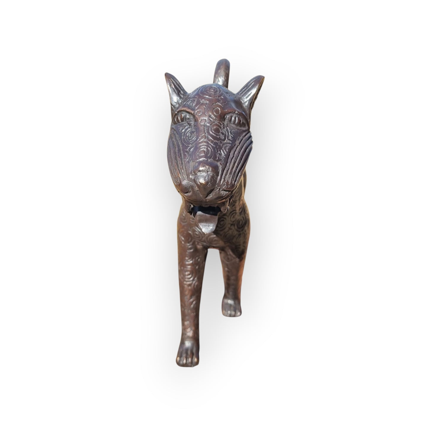 16th Century Style Decorative Antique Benin Bronze Sculpture In The Form Of A Leopard