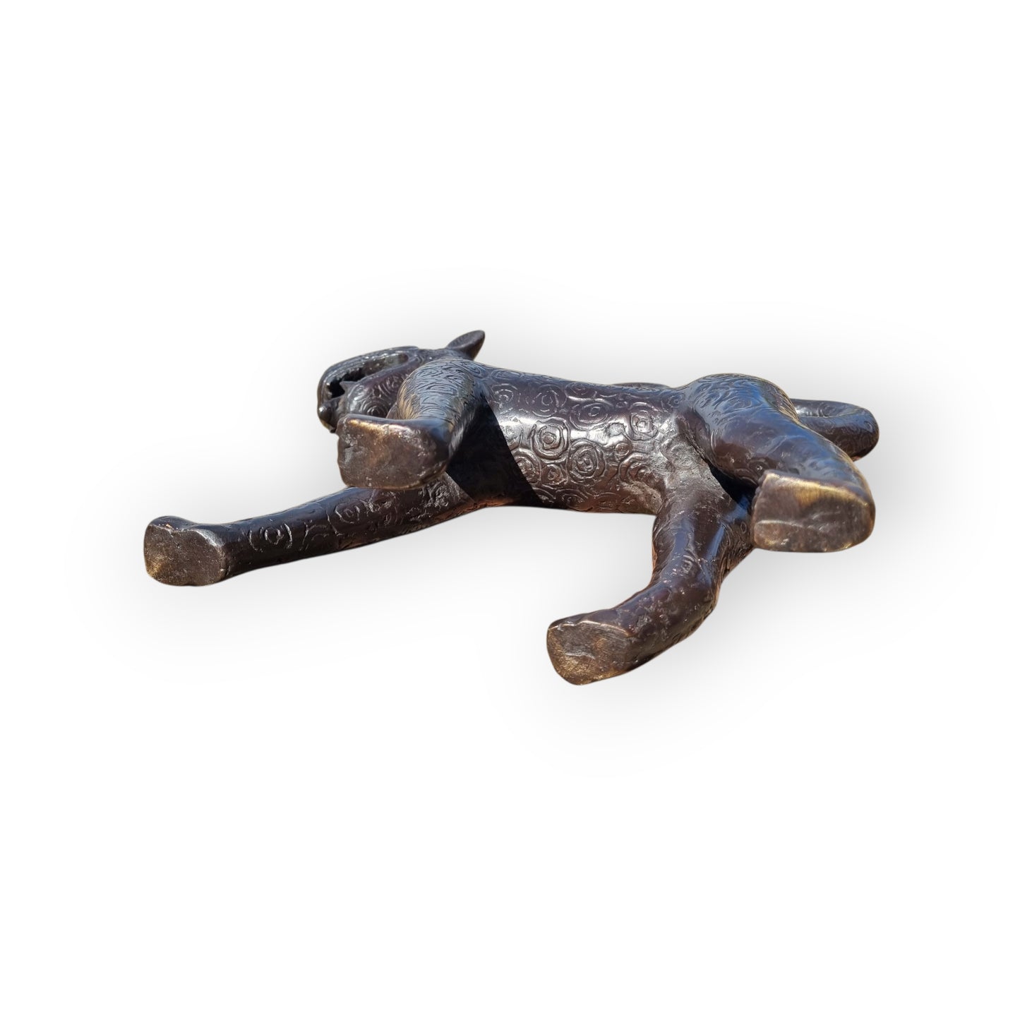 16th Century Style Decorative Antique Benin Bronze Sculpture In The Form Of A Leopard