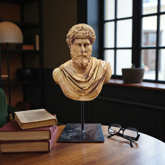 18th Century Style, 19th Century-Made, Italian Antique / Roman "Grand Tour" Plaster Bust, Possibly Lucius Verus