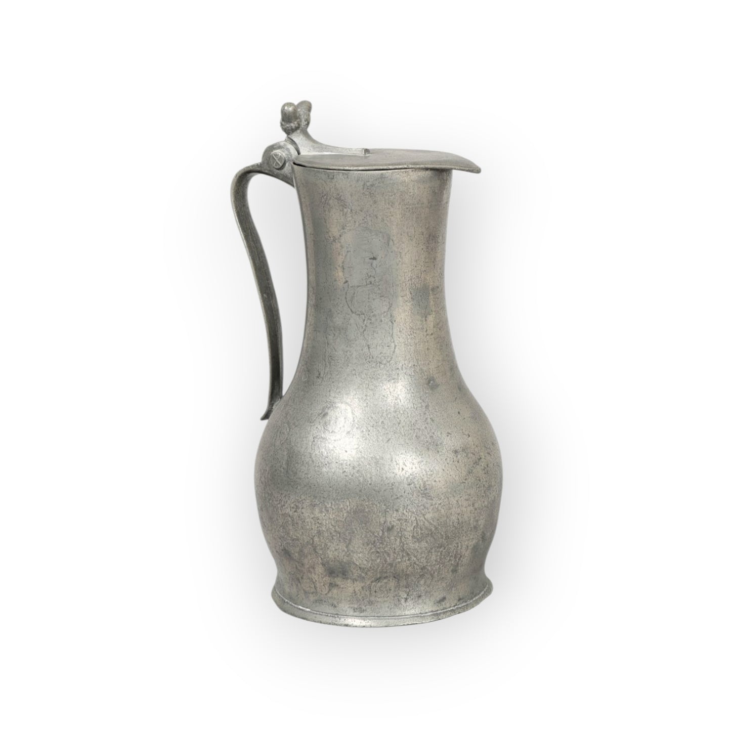 Rare Jersey / Channel Islands Early-To-Mid 18th-Century Antique Pewter Flagon, Attributed To Jean Noel, circa 1730-1750