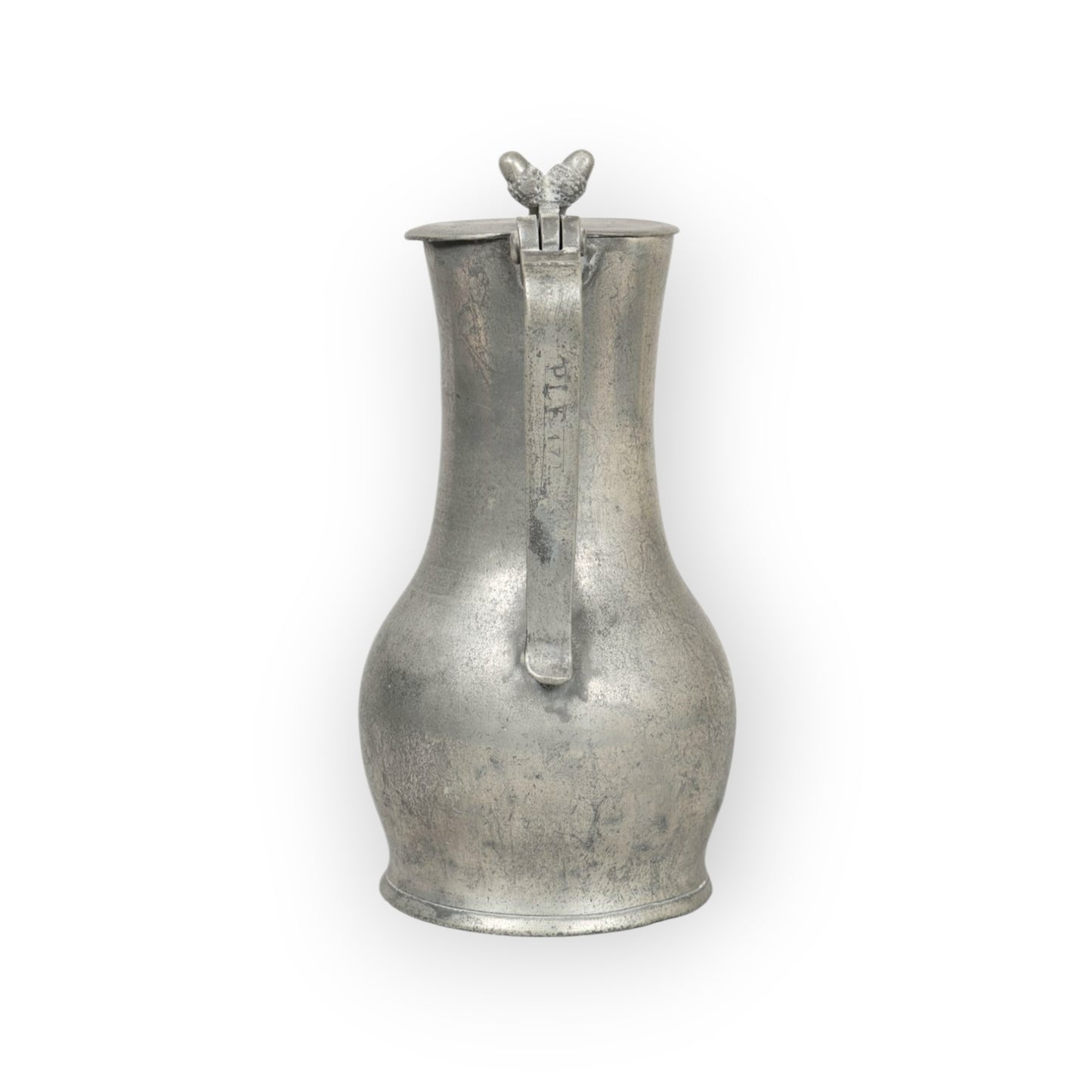 Rare Jersey / Channel Islands Early-To-Mid 18th-Century Antique Pewter Flagon, Attributed To Jean Noel, circa 1730-1750