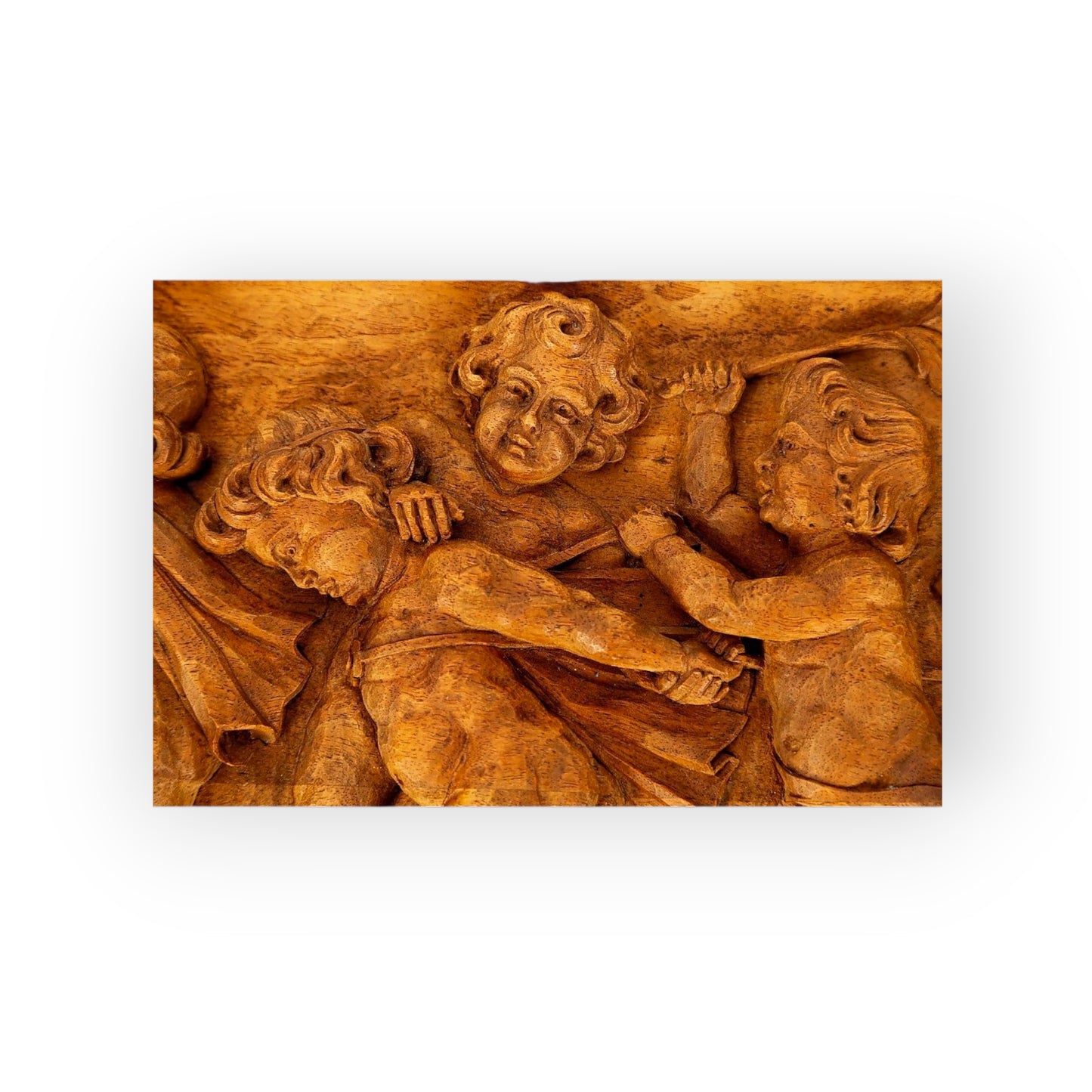 18th-Century, Late Baroque Period, Antique Carved Limewood Panel Depicting Cherubs / Putti