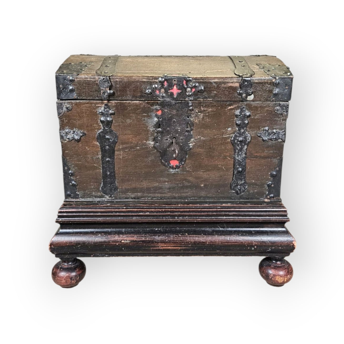 16th-Century European Antique Iron-Bound Chest / Kist On Stand