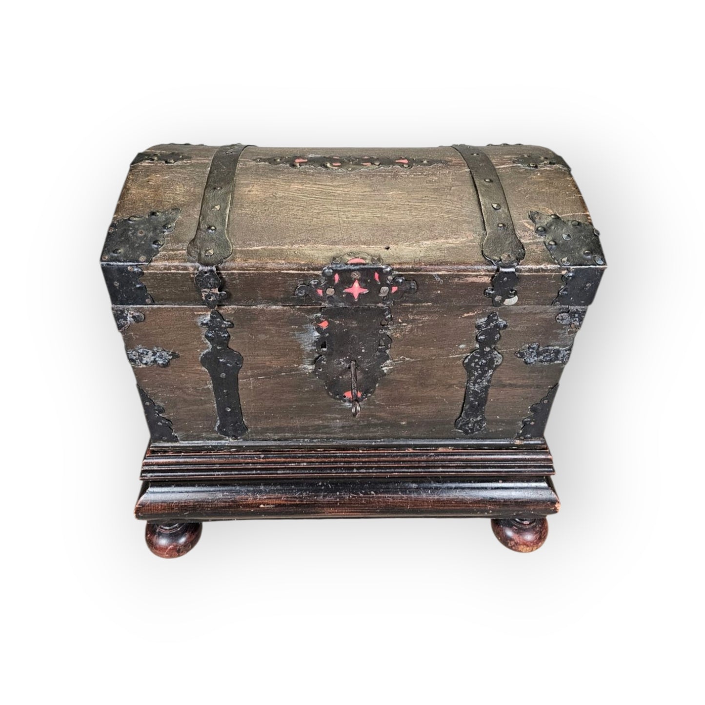 16th-Century European Antique Iron-Bound Chest / Kist On Stand