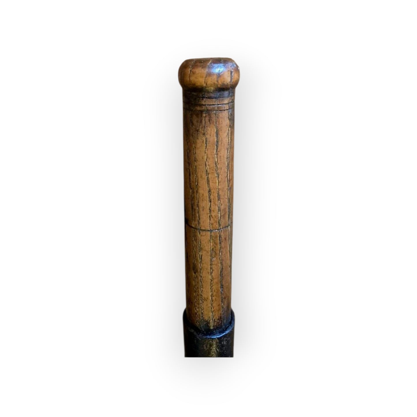 A Rare Late 18th-Century Antique Iron & Oak Cellar Candlestick