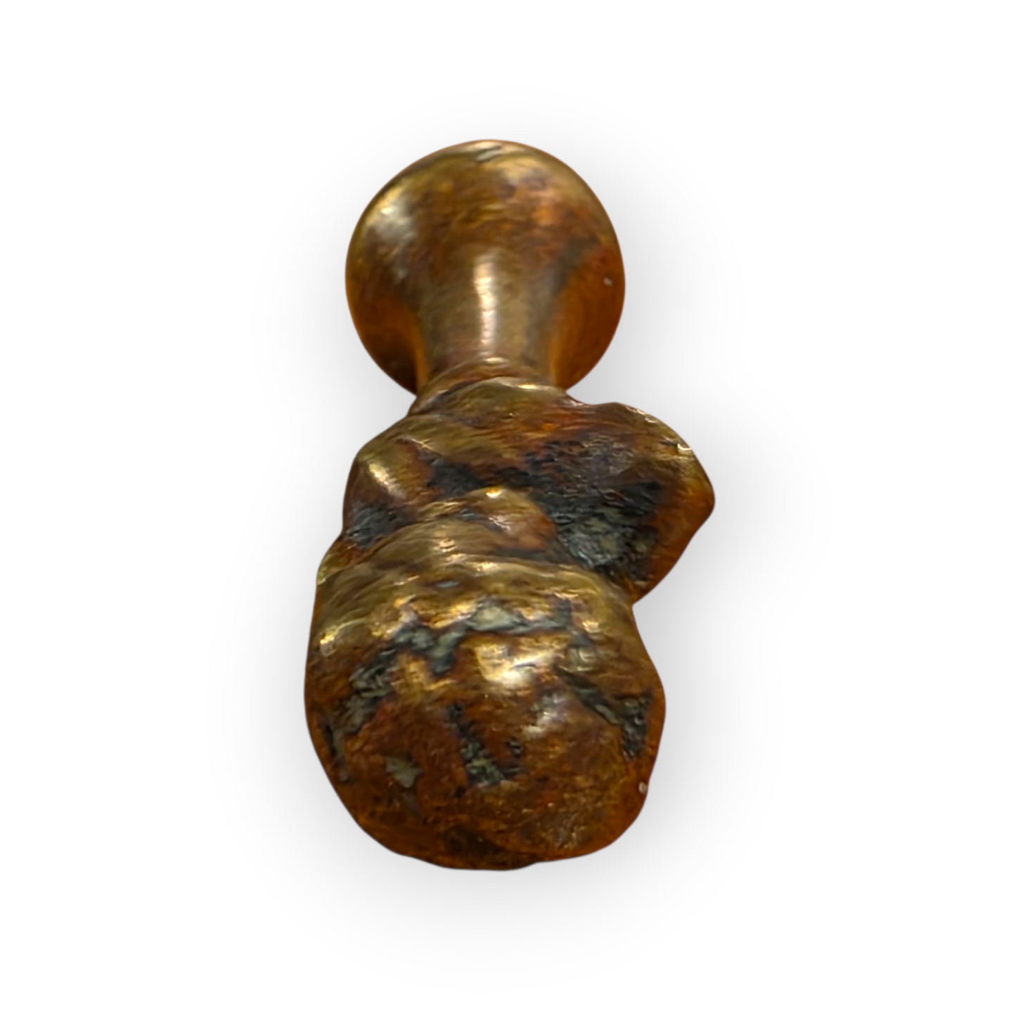 An Early 19th-Century English Antique Brass Pipe Tamper In The Form Of A Classical Bust