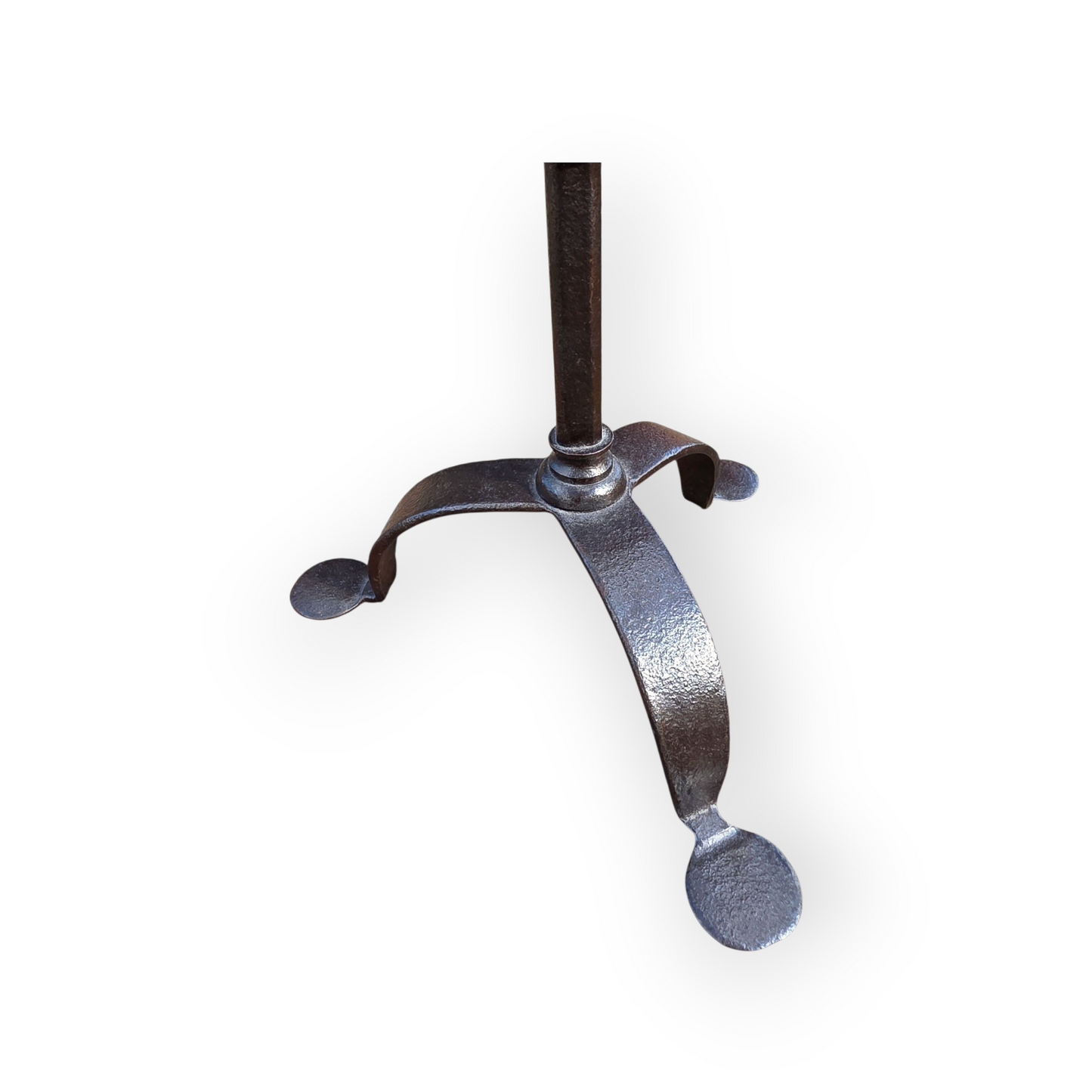 Pair of Early 19th Century Vernacular Antique Wrought Iron Rise-and-Fall Candelabras