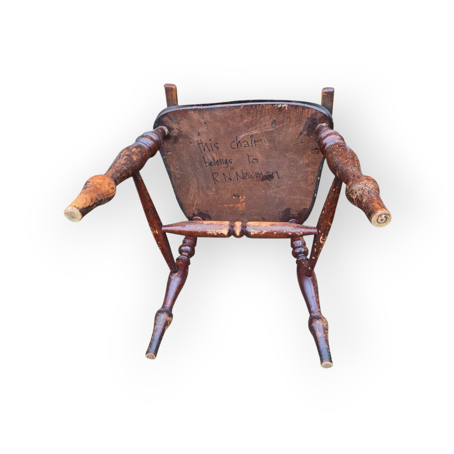 19th-Century English Antique Captain's Chair / Smoker's Bow Armchair