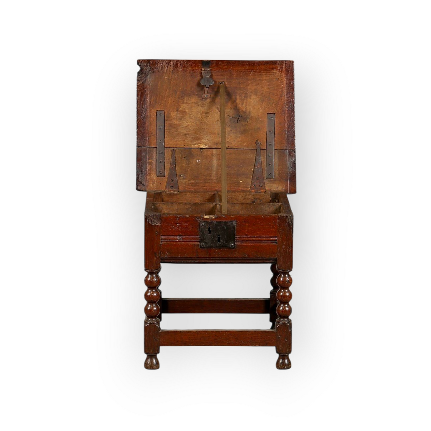Late 17th-Century English Antique oak Box Stool, Circa 1680