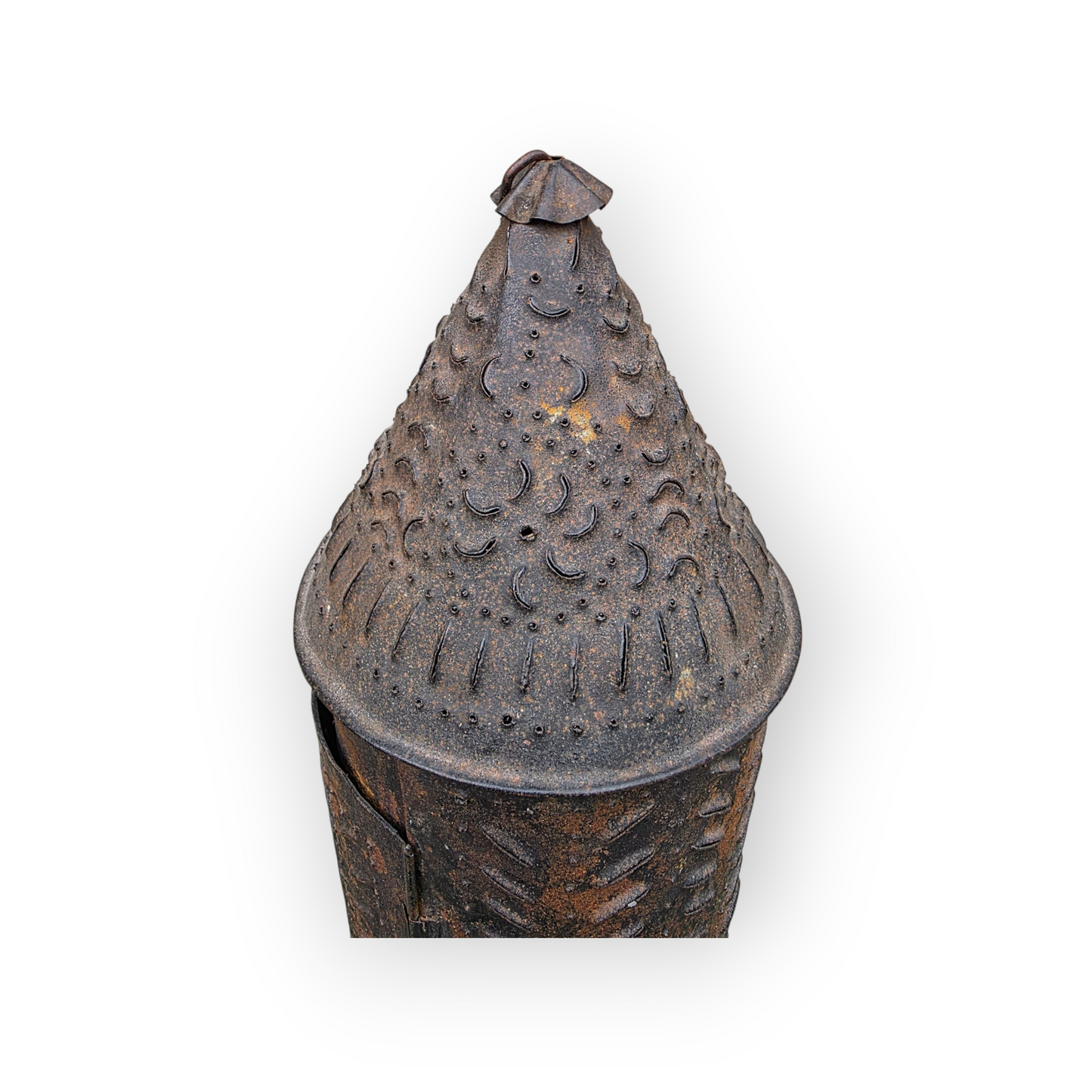 Late 18th-Century English Toleware Shepherd’s Lantern | Punched Tin Candleholder