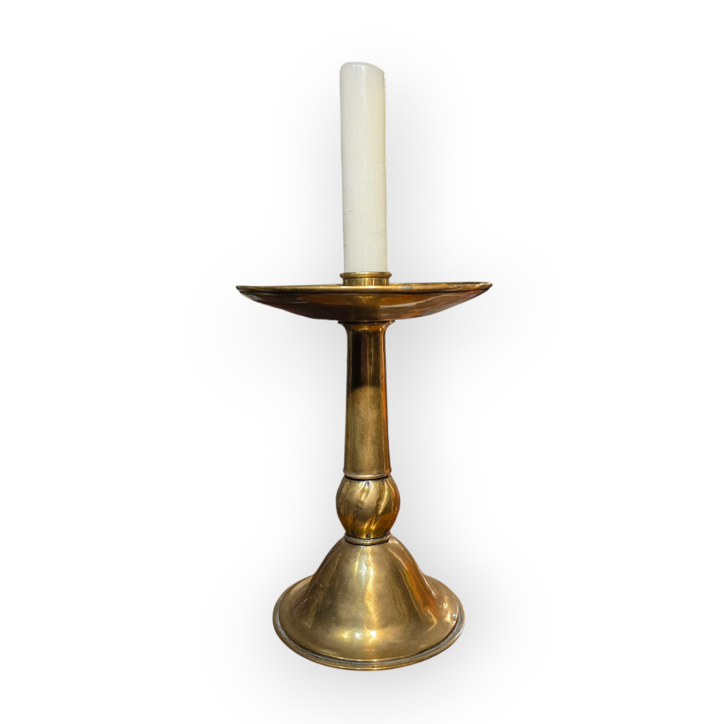 Large 19th-Century Antique Brass Candlestick
