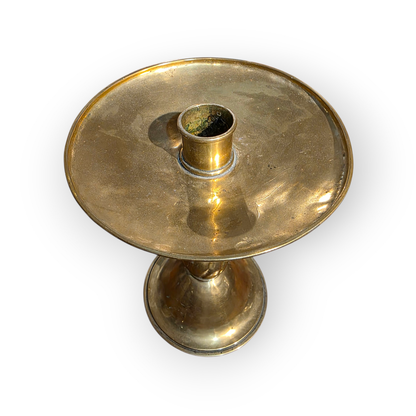 Large 19th-Century Antique Brass Candlestick