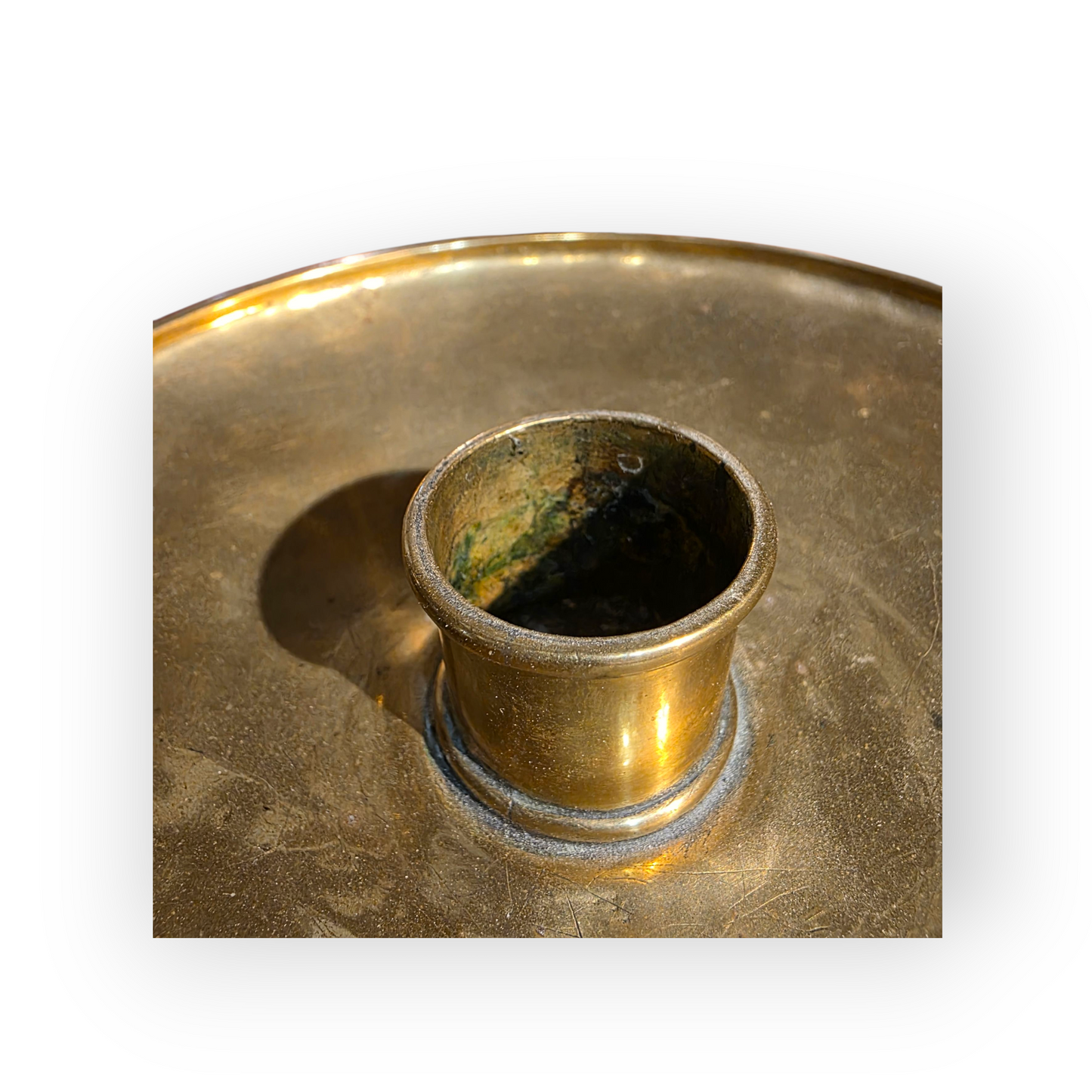Large 19th-Century Antique Brass Candlestick