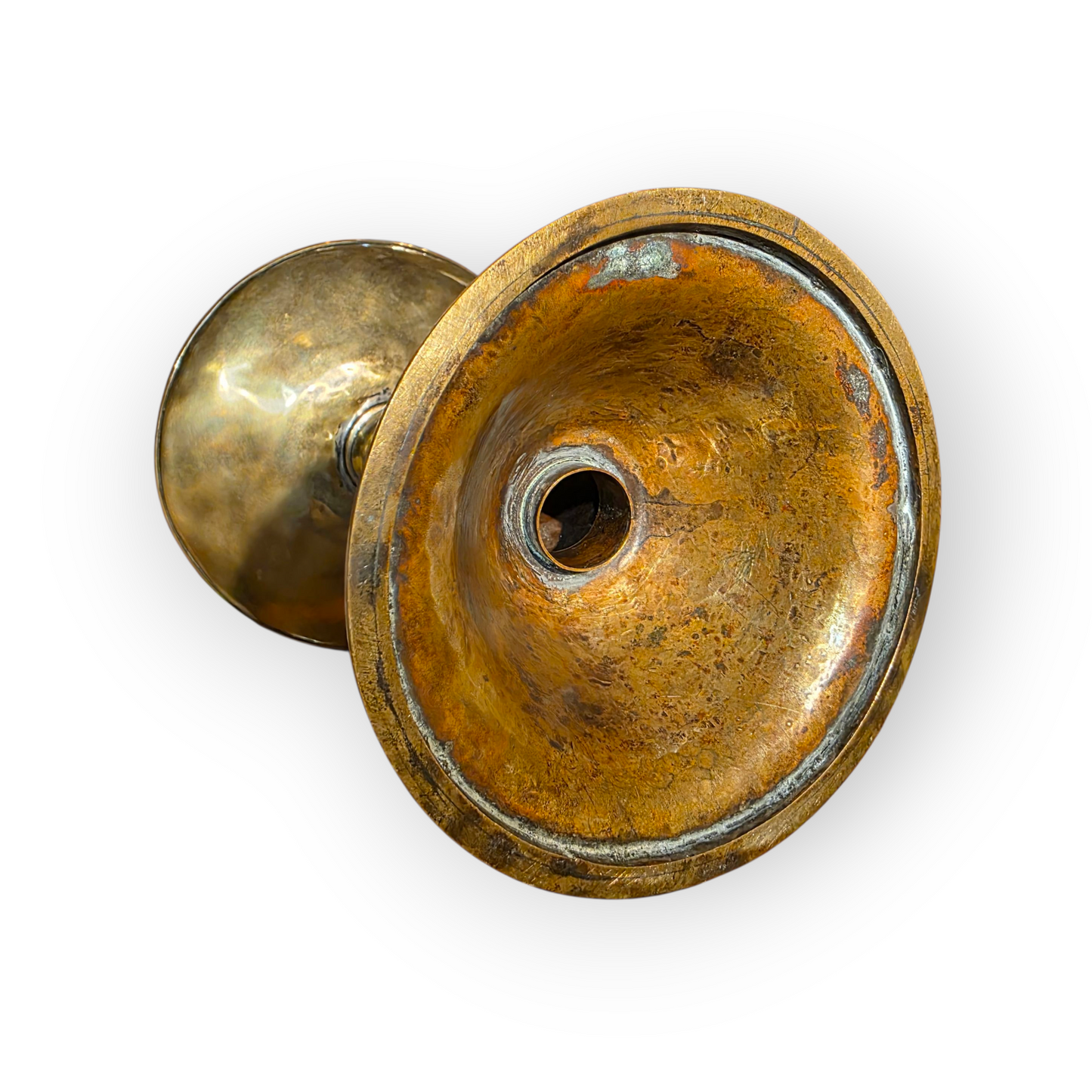 Large 19th-Century Antique Brass Candlestick