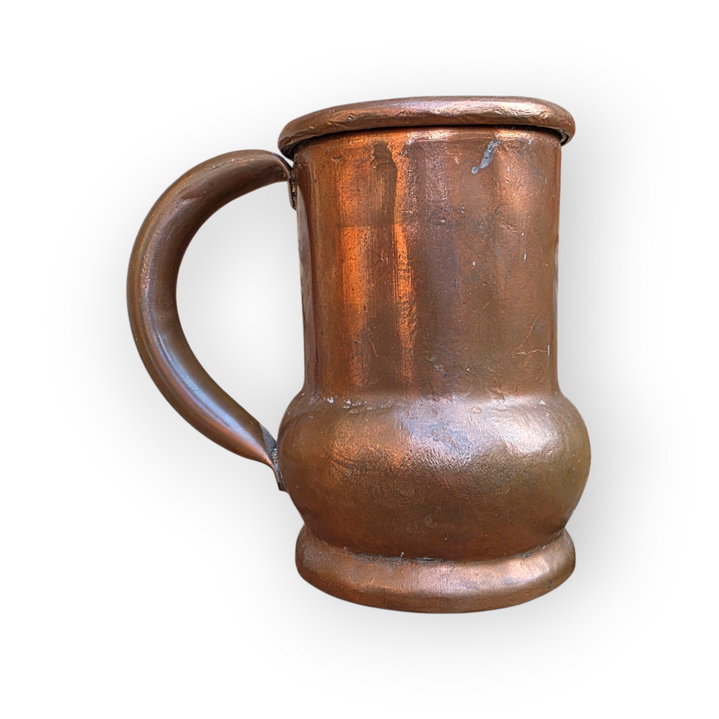 Late 18th-Century Antique Copper Tankard / One Pint Measure