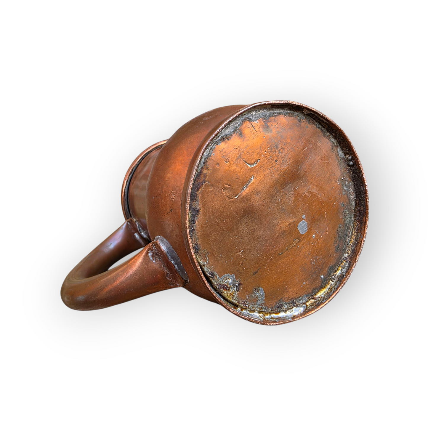 Late 18th-Century Antique Copper Tankard / One Pint Measure