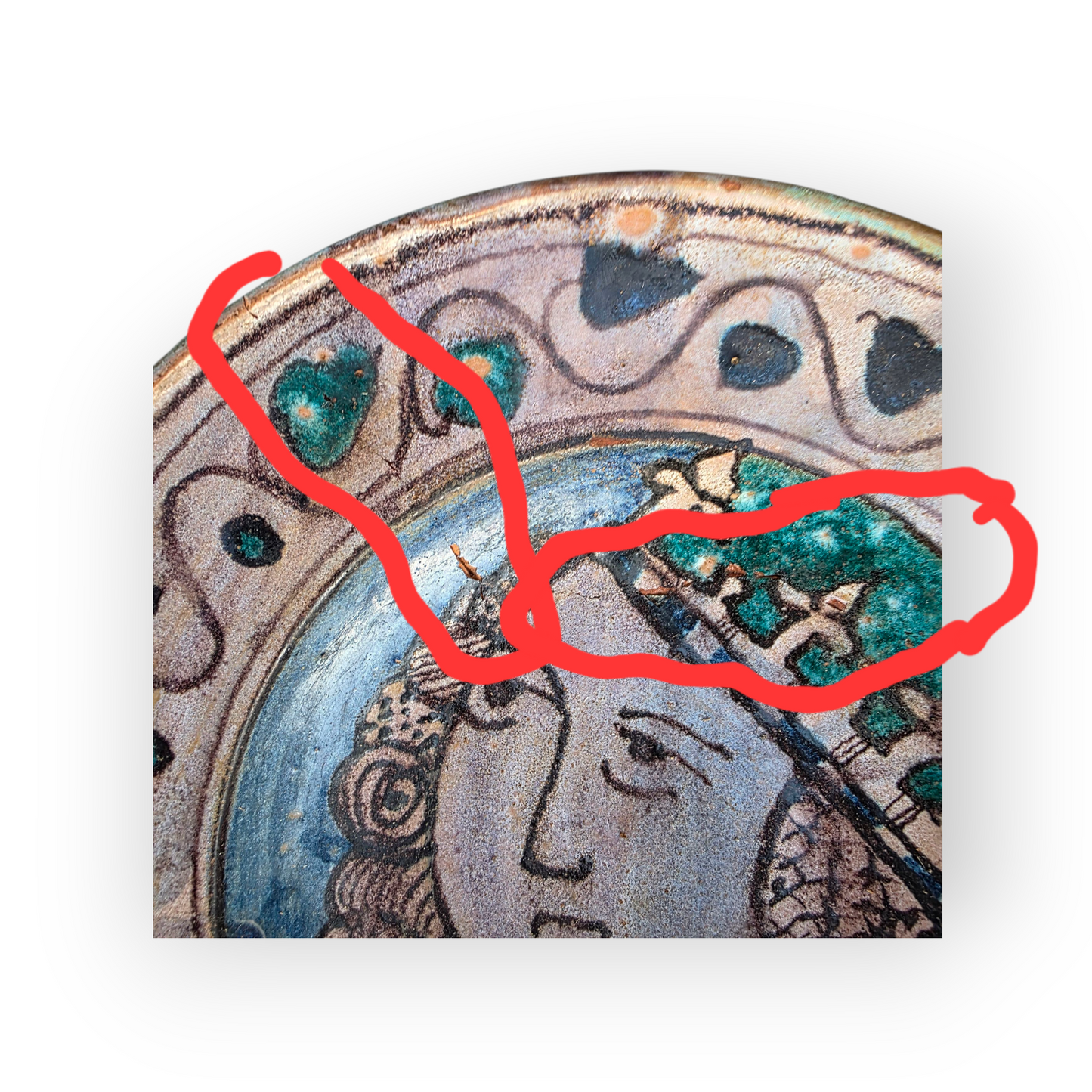 16th-Century Italian Antique Maiolica Portrait Plate | Tin-Glazed Renaissance Dish