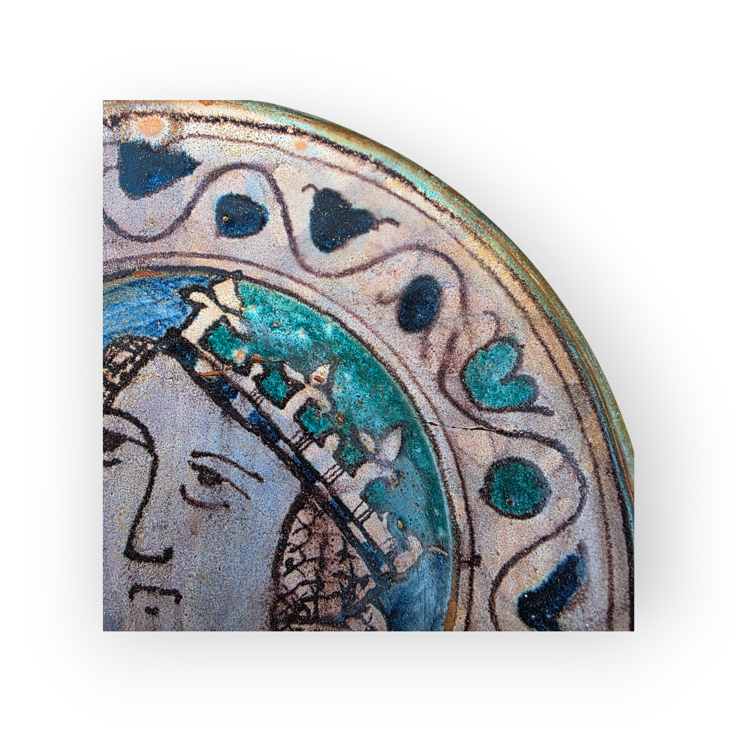 16th-Century Italian Antique Maiolica Portrait Plate | Tin-Glazed Renaissance Dish